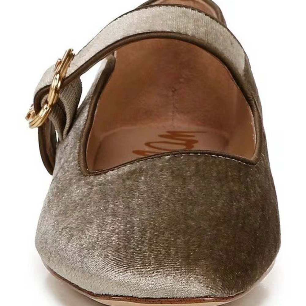 Sam Edelman Olive Velvet Flats with Gold Accent - Picture 7 of 8